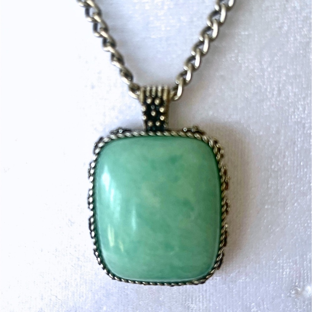 Lucky Brand Turquoise and Silver Reversible Pendant Necklace